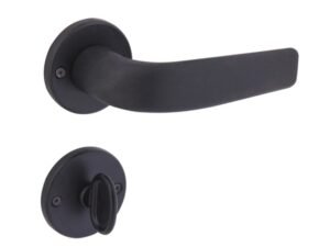 Fechadura para Porta de Banheiro Preto 40mm Comum Roseta Ecco Arouca