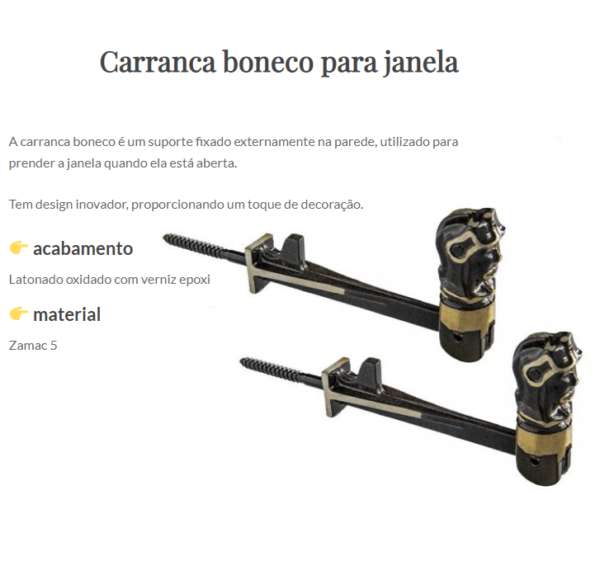 Par De Carranca De Parafuso E Bucha P/janela Antique - Imagem 5